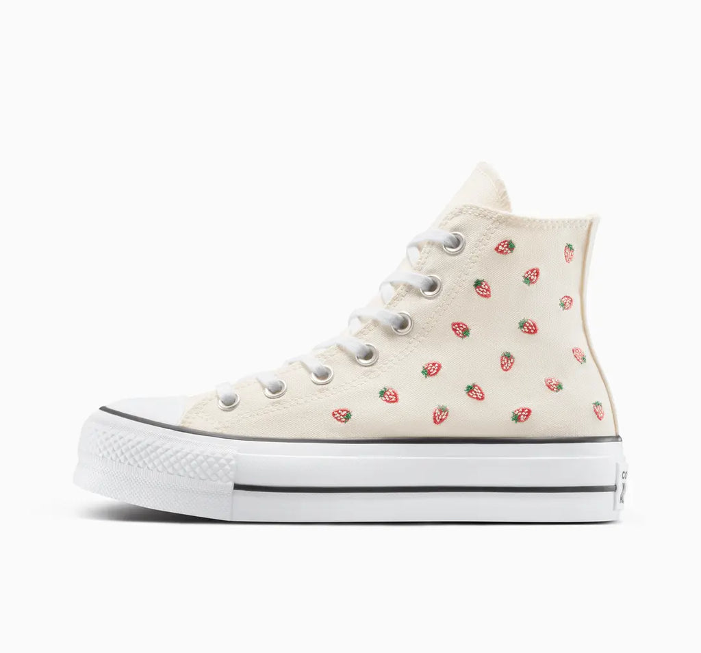 Converse Chuck Taylor All Star Lift Platform Embroidered Strawberries
