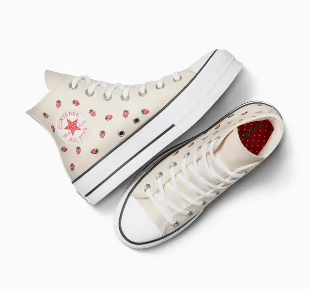 Converse Chuck Taylor All Star Lift Platform Embroidered Strawberries